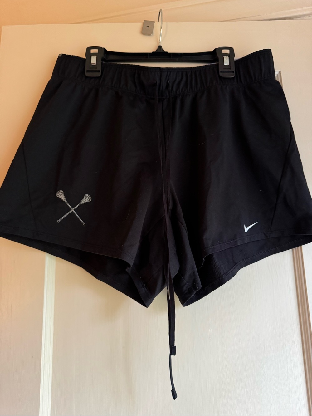 Nike Black Athletic Shorts with Lacrosse Logo